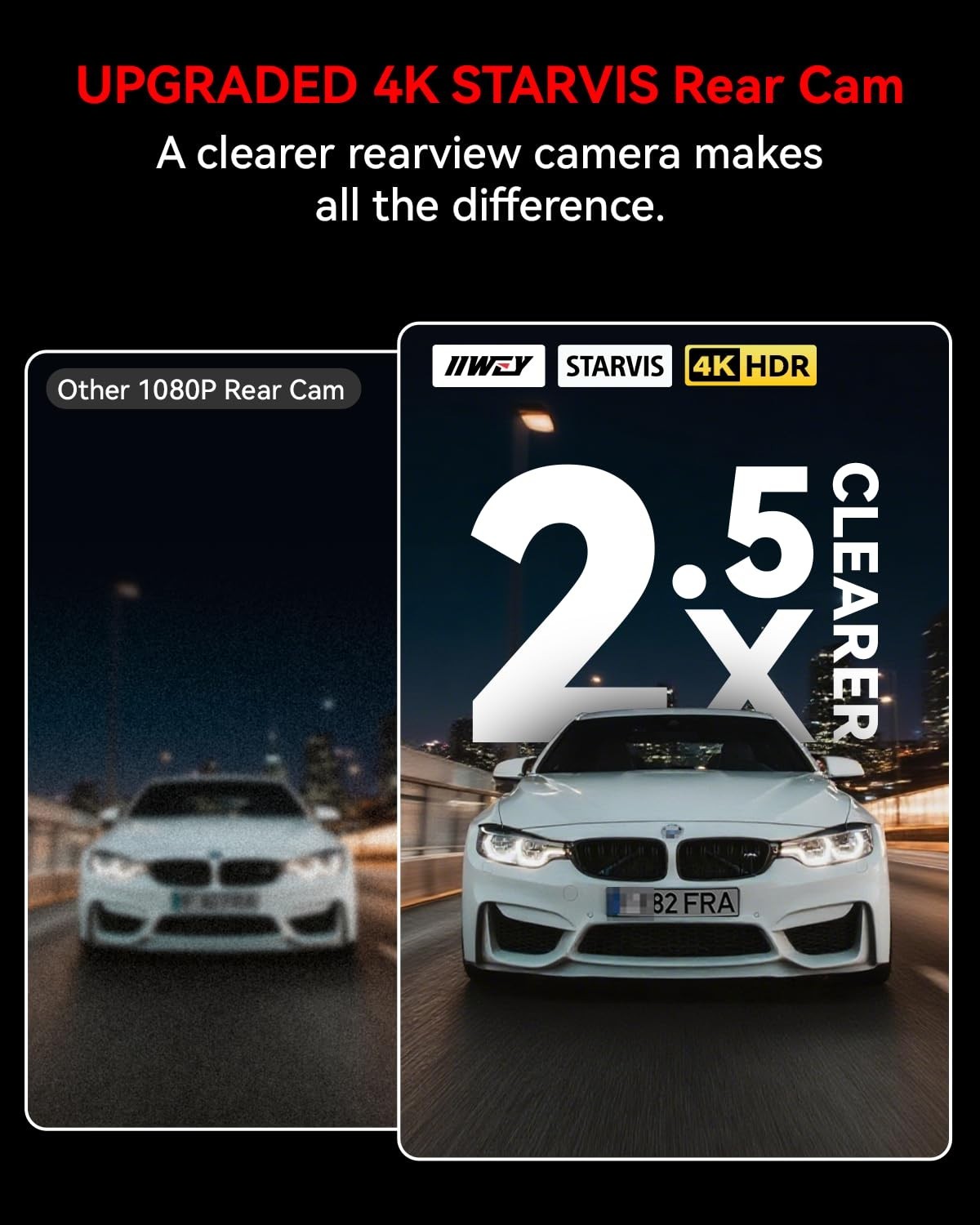 4K Dual Dash Cam Front & Rear, 5G WiFi, GPS, 24/7 Parking Mode, 170° Wide Angle,
