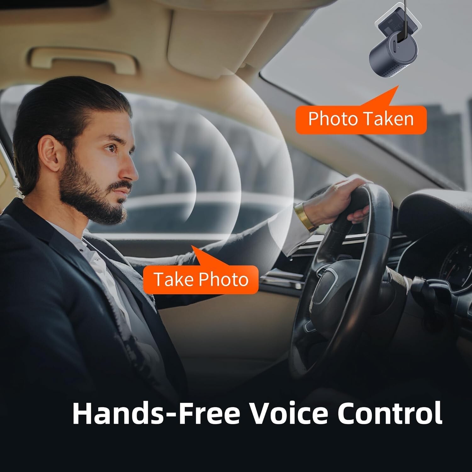 Tiny Dash Cam, KAWA 1296P QHD Mini Car Camera Dash Cam – Voice Control, WDR/3…
