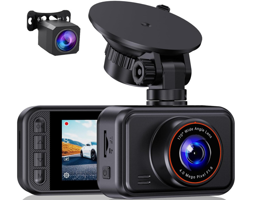 Dash Cam para Coche con Cámara Dual 2.5K+1080P y Monitor de Aparcamiento 24H