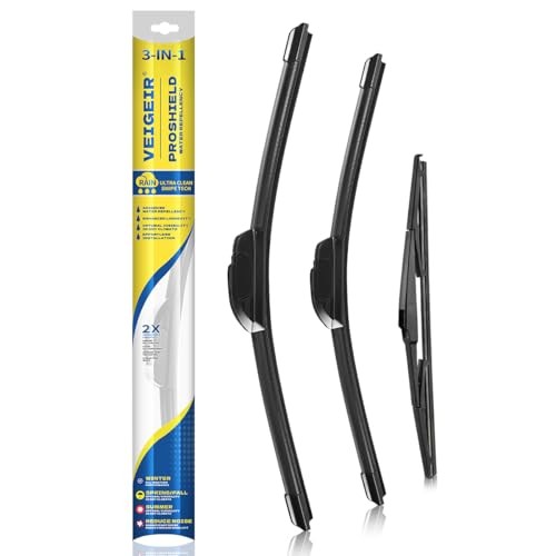 3 Pack Windshield Wiper Blades Compatible With Highlander 2008-2019 Front and