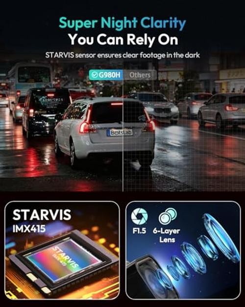 4K Dash Cam Front and Rear, 170° Ultra Wide Car Camera, Silver(No SD Card)