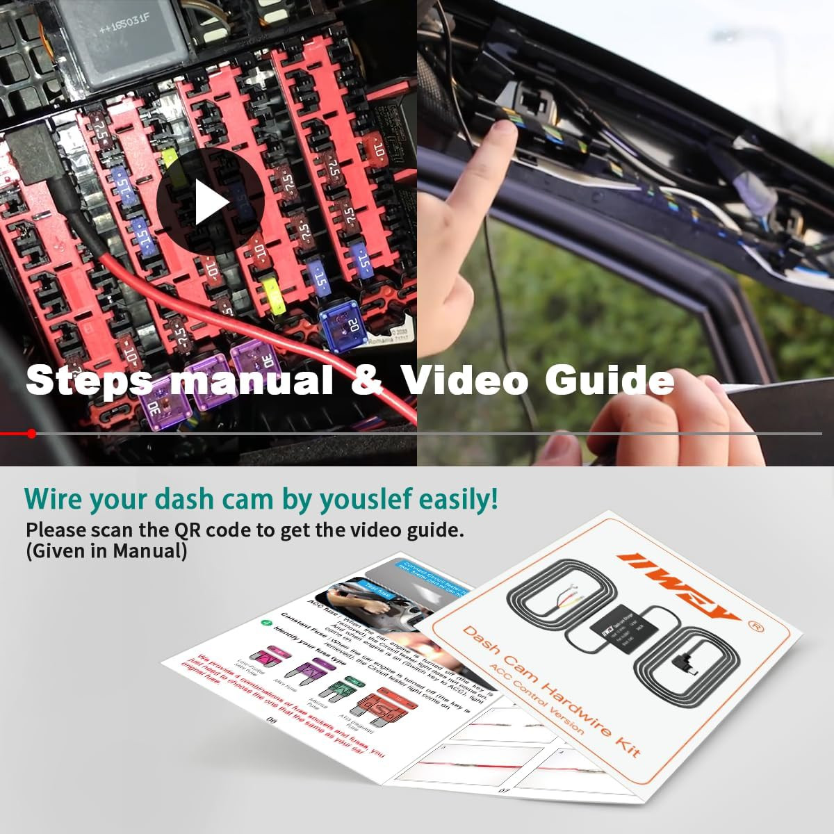 Dash Cam Hard Wire Kit for IIWEY N5/N5 PRO/N7/C3 PRO/C4 PRO/Q7 Model, 4 Meter