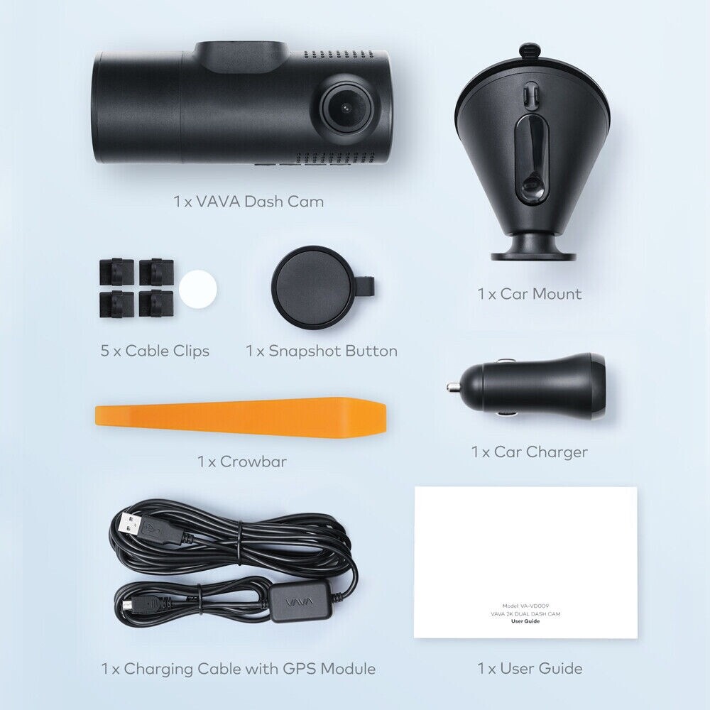 VAVA 2K DUAL DASH CAM With Separately controlled Front & Cabin Camera Car camera
