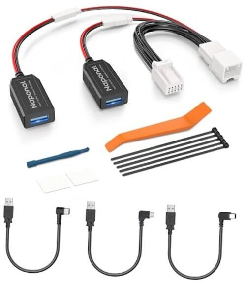 GPS DashCam Power Adapter, (10Pin Type E Connector) Mirror Camera Radar