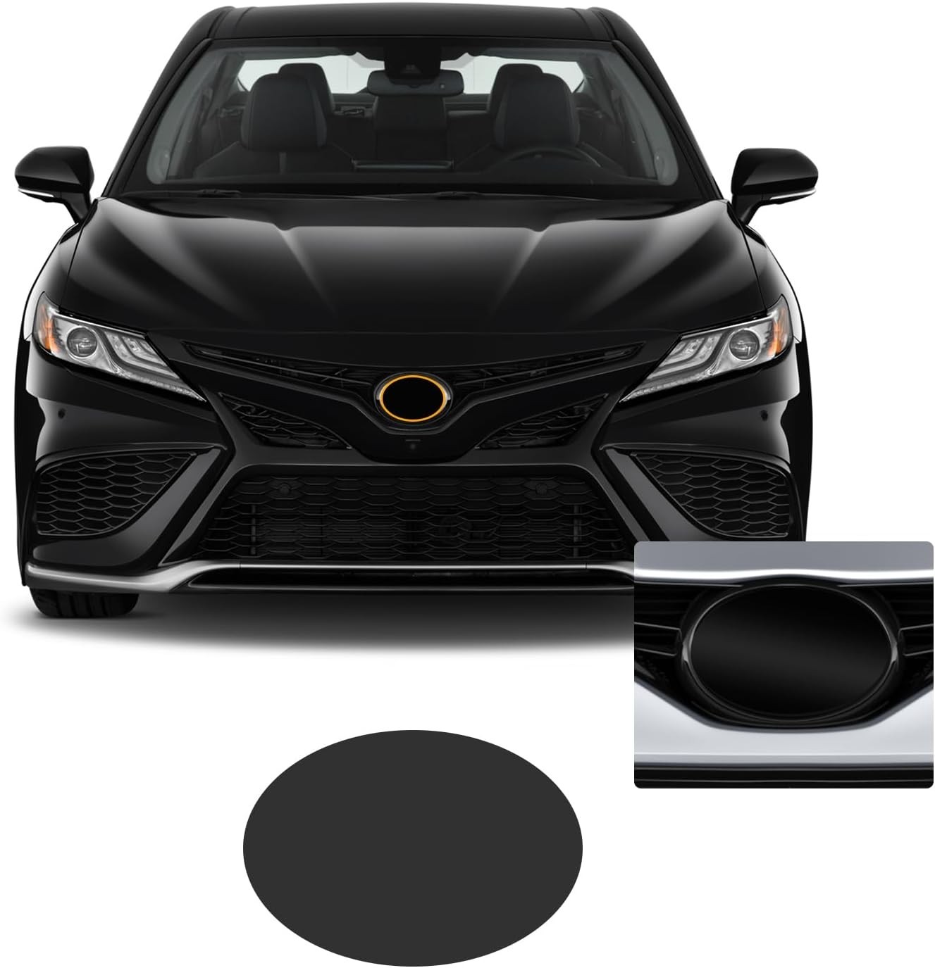 Blackout Emblem Overlays for 2018-2024 Toyota Camry | Front & Rear Front Logo