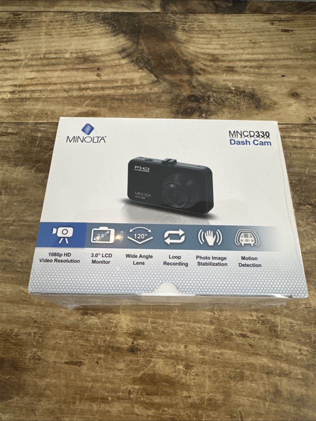 Minolta MNCD330 12MP Full HD 3.0″ LCD Screen Dash Camera – New, Sealed Box