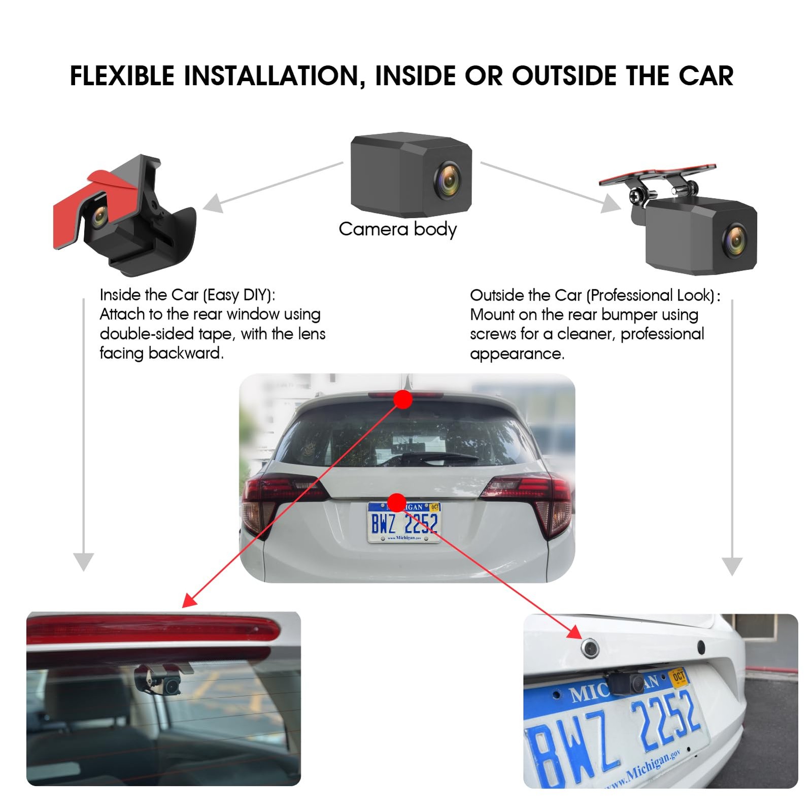 KBD Car OEM Rear View Mirror Dash Cam with SD, 2K Front and 1080P Rear 9.66”…