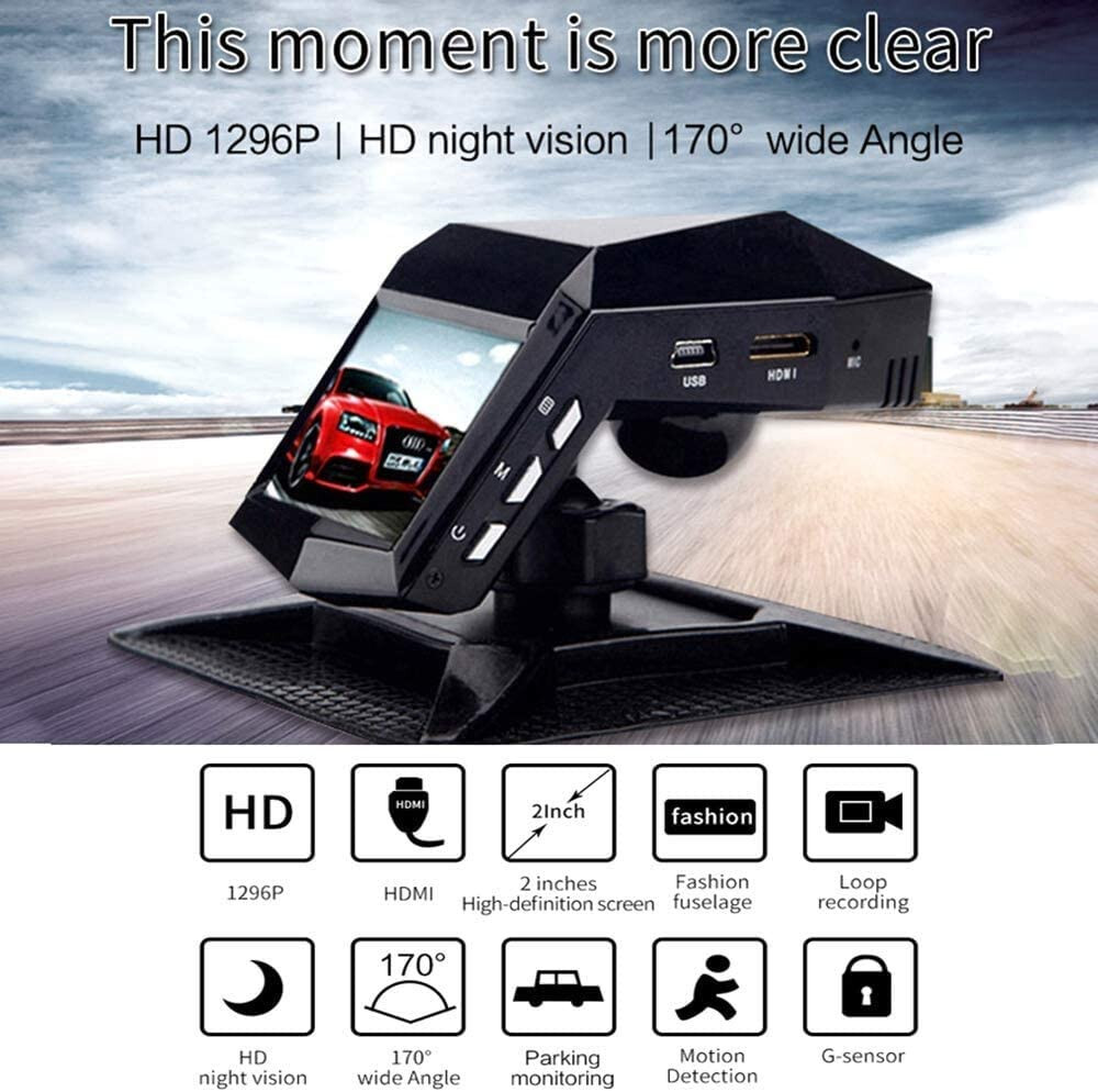 Car Dash Camera Video Registrator Cycle Recording Night Vision IPS Full HD 1080P