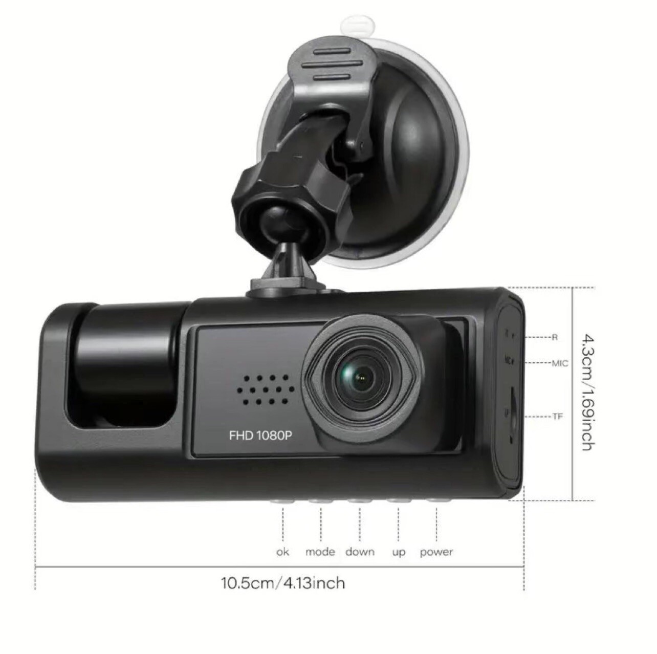 Dual dash camera front and rear, 3 Camera Loop Recording Available!