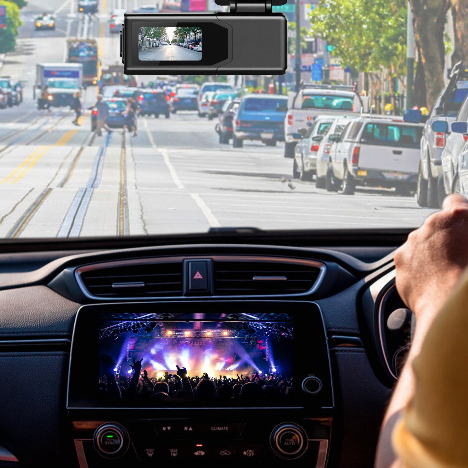 2K Dash Cam WiFi Car Camera with IPS Screen 32G Night Vision 1296P & 1080P App