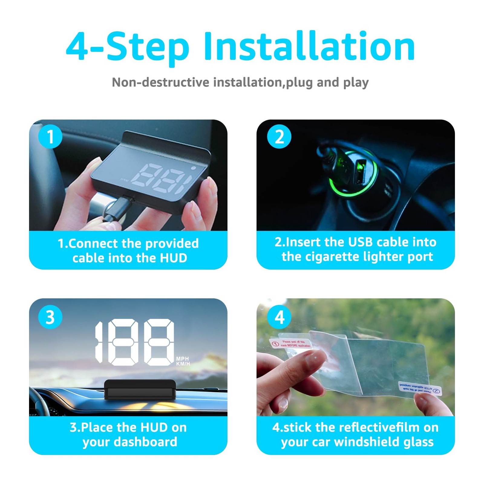 Heads up Display for Cars,Car HUD,Head Car,Digital GPS HUD…