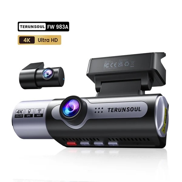 TERUNSOUL FW983A Dash Cam 4K+1080P+1080P 3-Channel