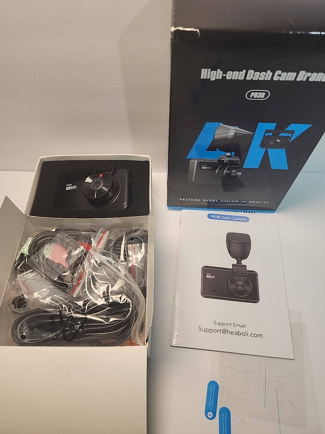 Dual Dash Cam Front 4K and Rear 2K, Wi-Fi Dash Camera for Cars PB38