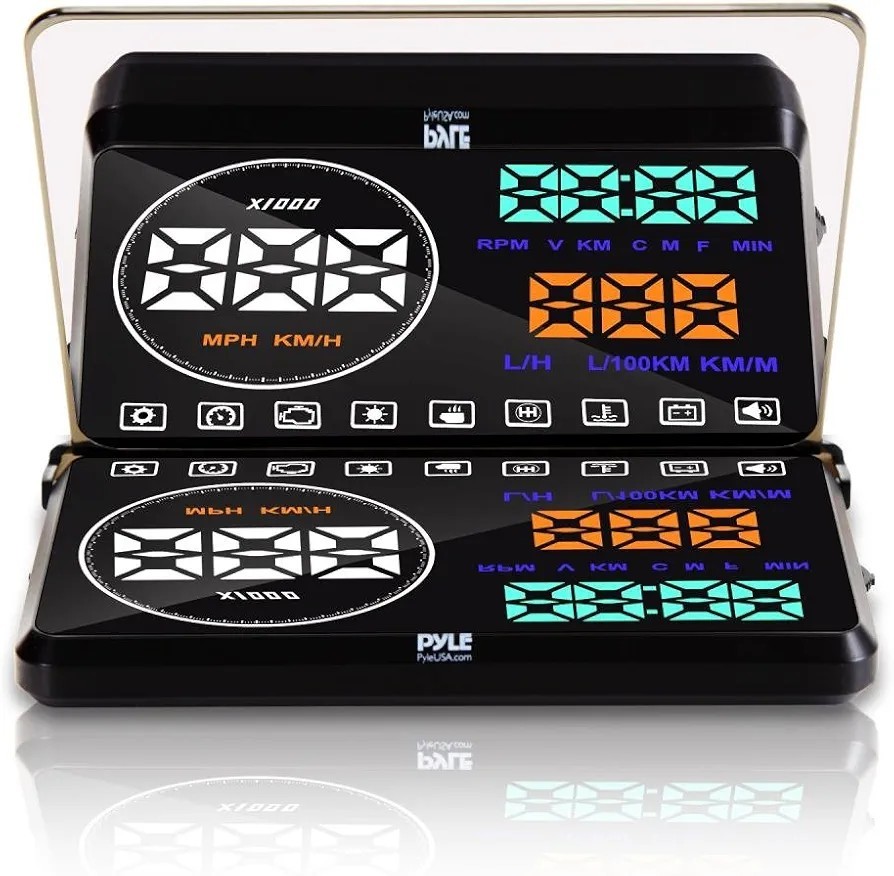 Pyle 5.5 HUD Heads Up Display Speed Voltage Temp Fuel Monitor Car PHUD180BD