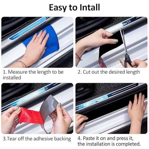 Car Door Sill Protector,2 in x 118 in Anti-Scratch Car Door Edge Black