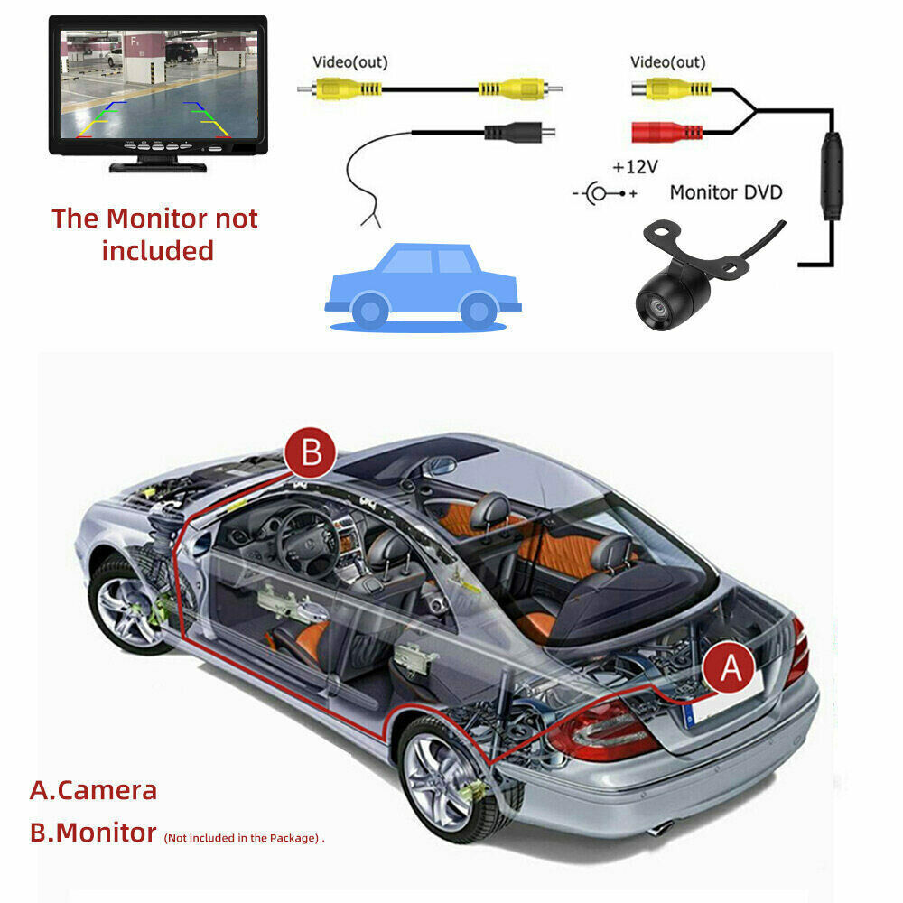 170° Reverse Camera IR Night Vision Waterproof Suitable for Car Rear View Backup