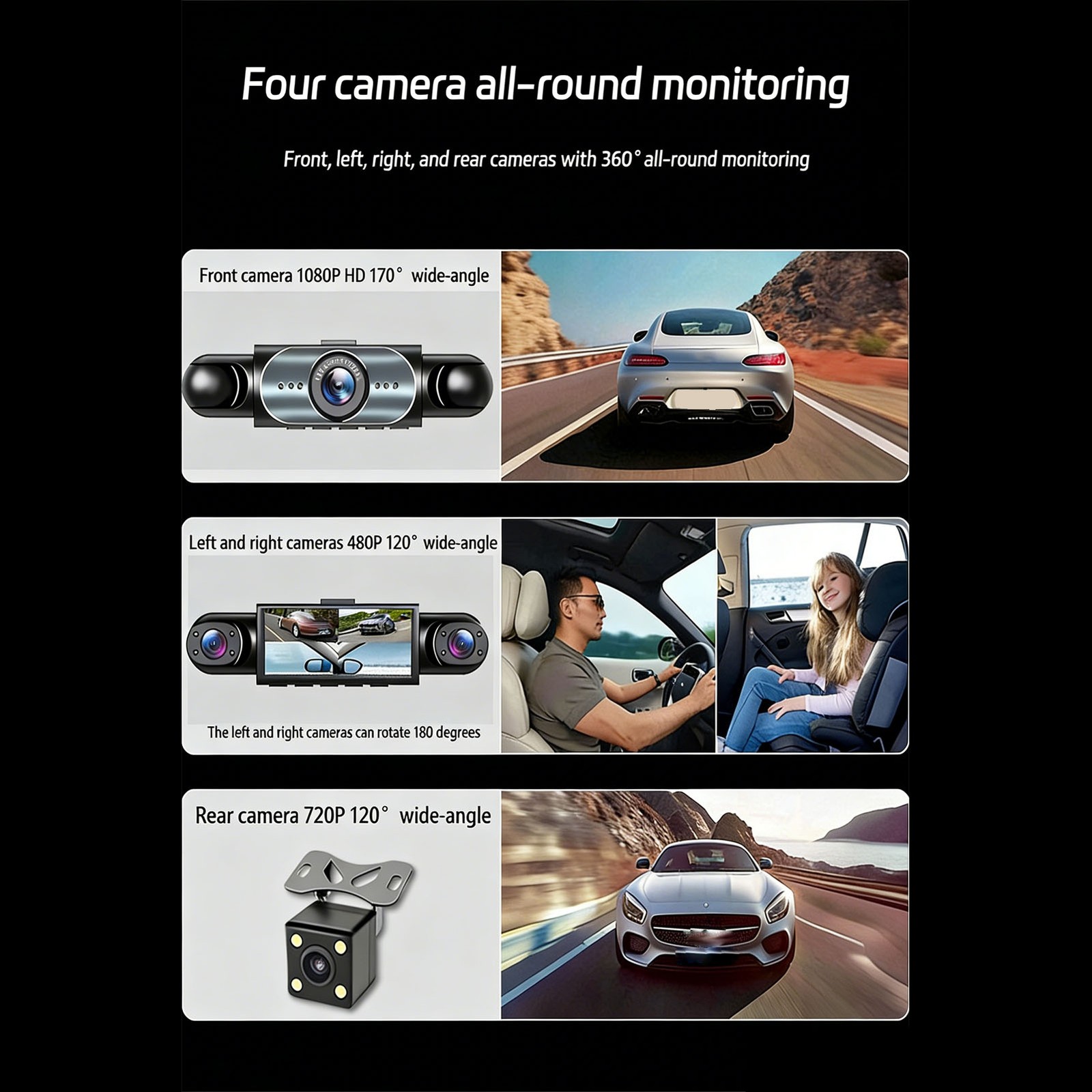 Car Dashcam 1080P Clear Video For Complete Vehicle Coverage Premium