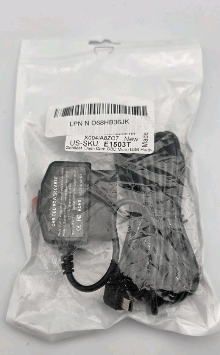 Universal OBD Power Cable for Dash Camera,24 Hours Surveillance/Acc Mode with Sw