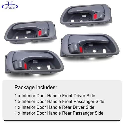 4PCS Interior Door Handles for Toyota Camry 2002-2006, Front & Rear Inside Gray