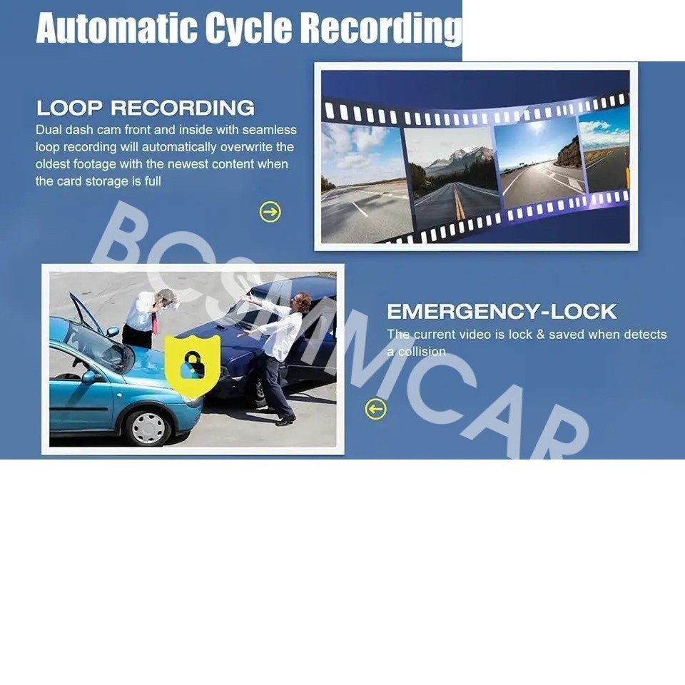 170° View Angle Dual Dashboard Cameras Dash Cam Car DVR Driving Recorder 3in