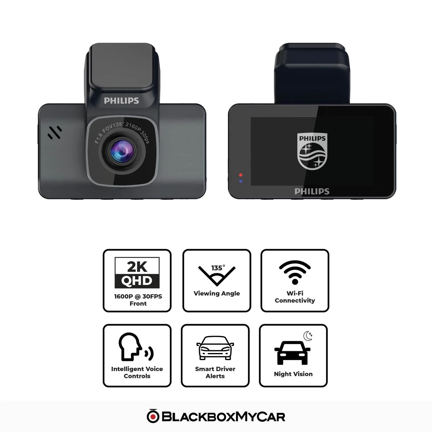 Philips GoSure GS5101 2K QHD Single-Channel Dash Cam