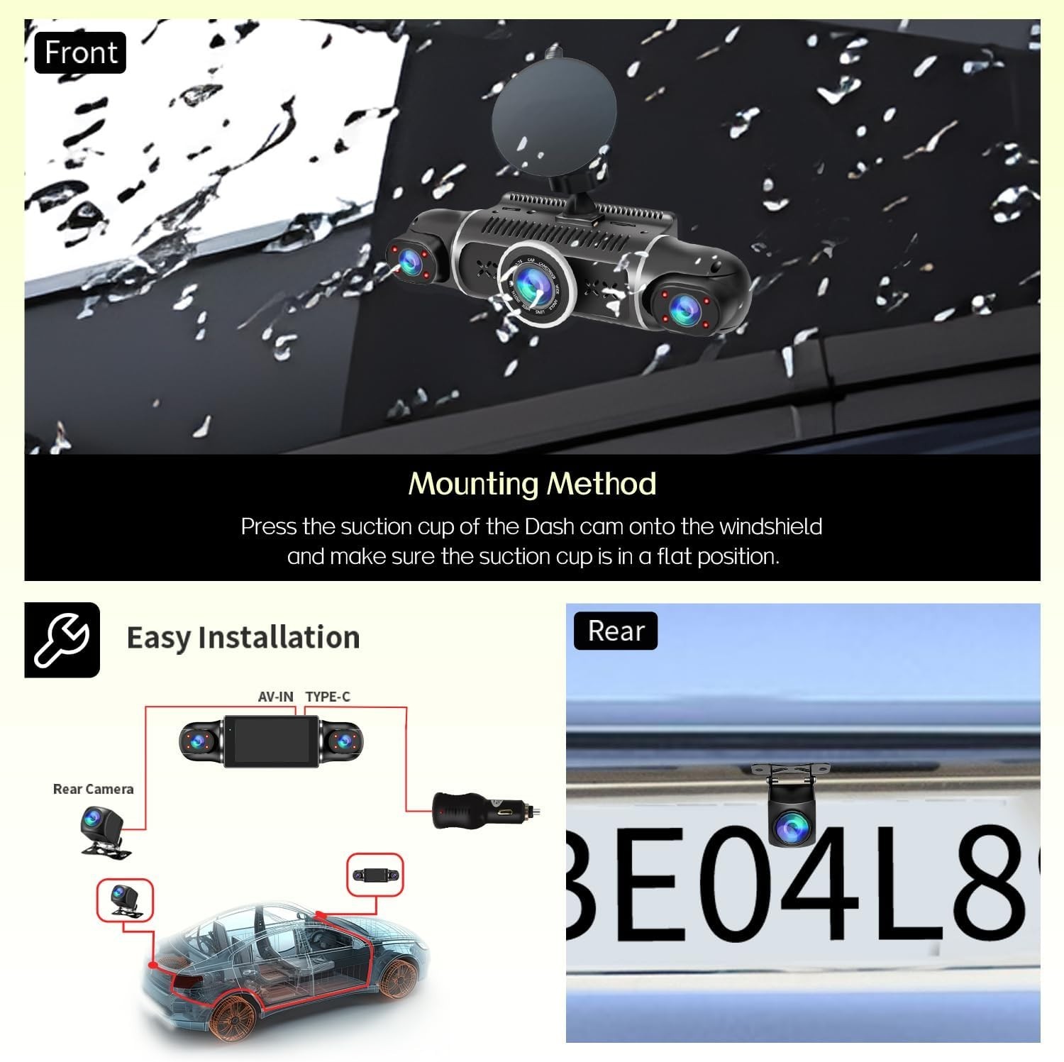 360° 4-Channel Dash Cam with Night Vision, GPS & WiFi – FHD 2K+1080P System