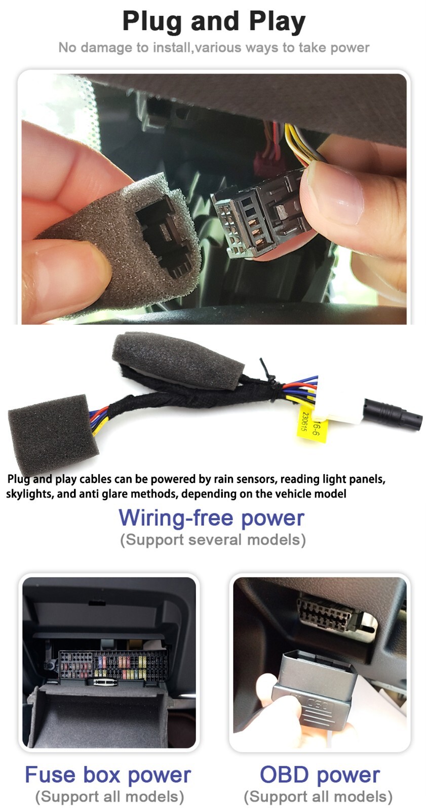 Plug and Play Wifi DVR Dash Cam Camera for Jeep Grand Cherokee WK2 WK 2011-2022