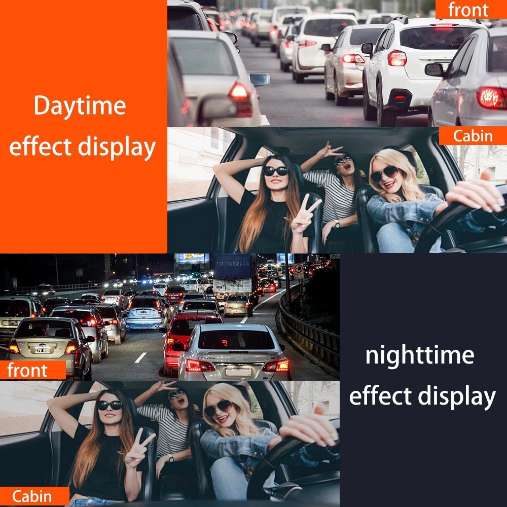 360° 4 Channel 1080P HD Car Dash Cam Front and Rear Inside Left Right + Camera