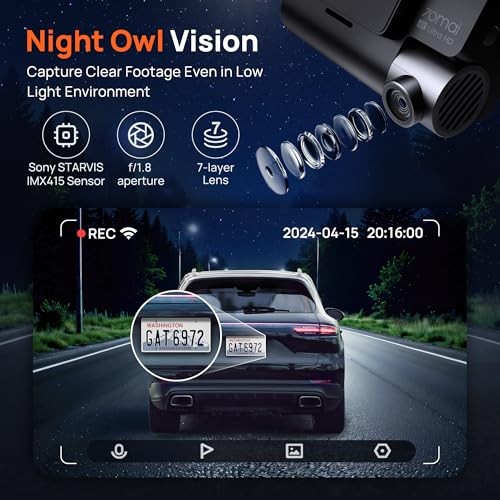 70mai A800S 4K Dash Cam Front Rear STARVIS 5GHz WiFi