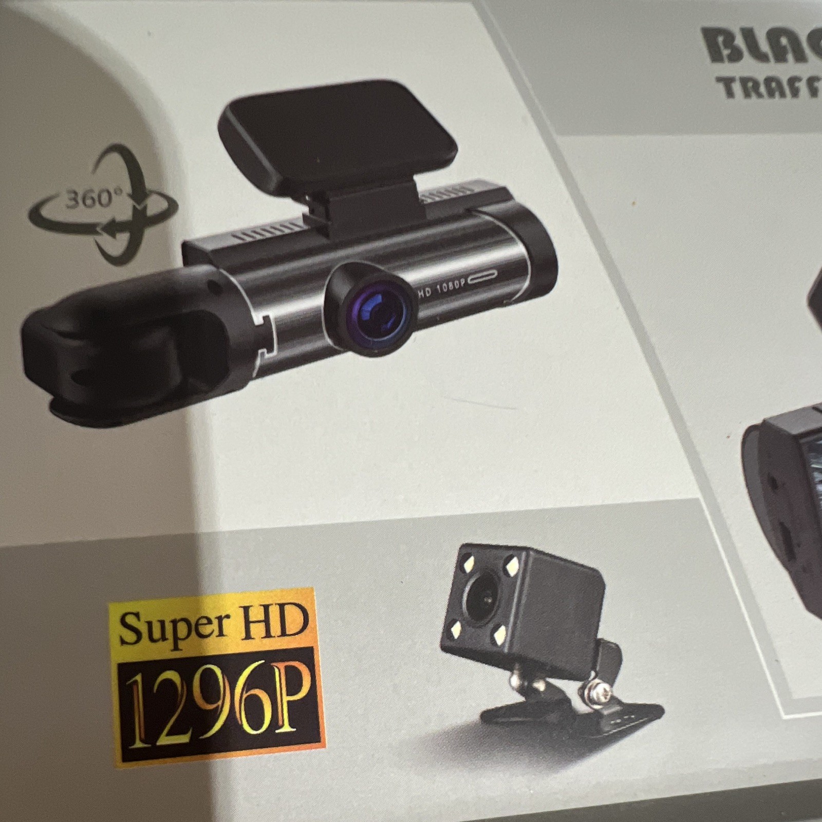 Black Box Traffic Recorder Dashcam 32GB Super HD 1296P – 3 Channel/Camera