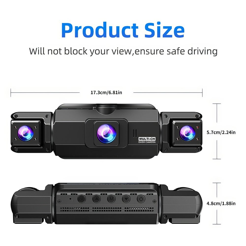 4CH Dash Cam 360 Degree HD 1080P Car DVR IR Night Vision Loop Recording G-Sensor