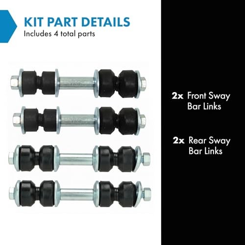 Front and Rear Sway Bar Link Set 4 Piece Compatible with 95-99 Buick Riviera