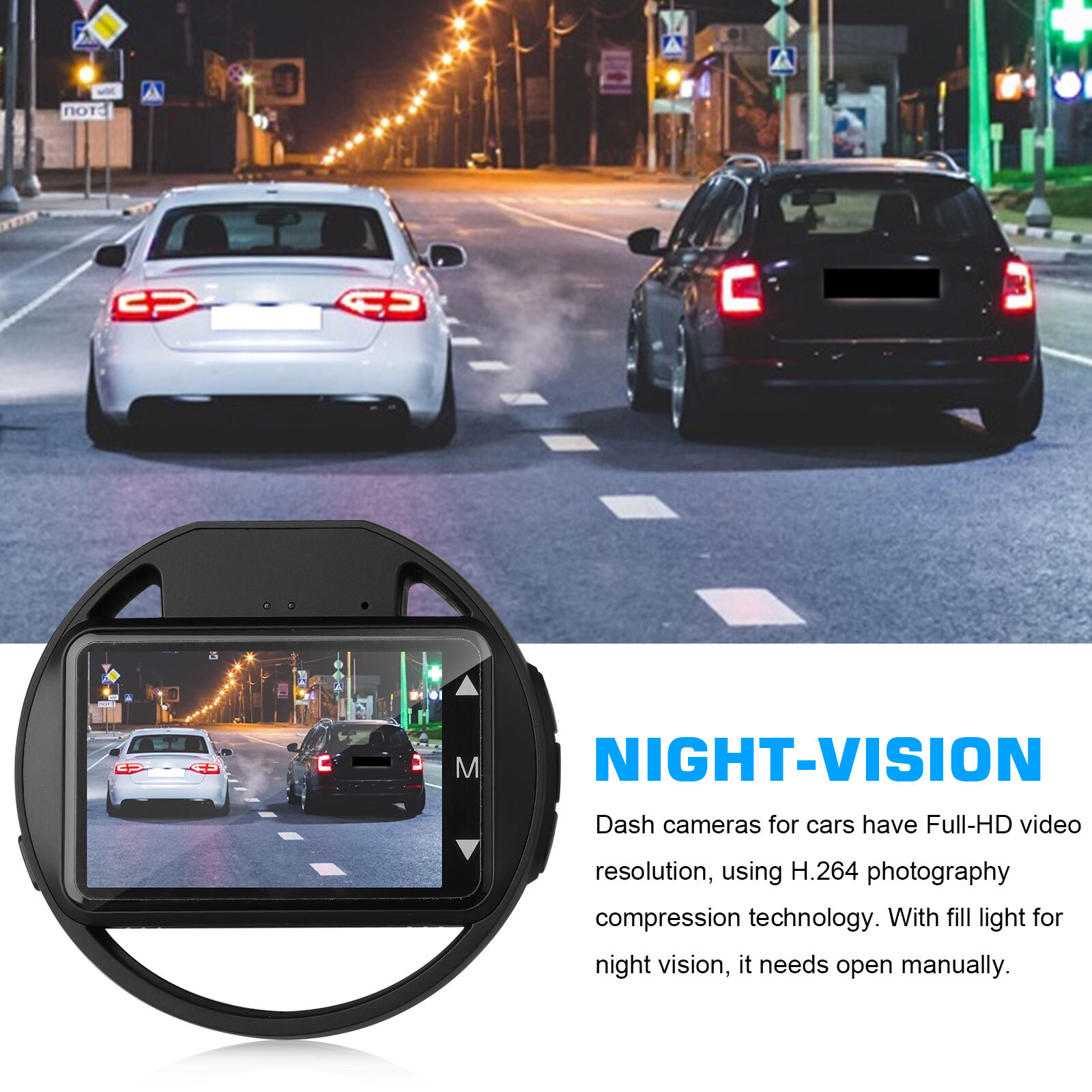 2.3″ 1080P Dual Lens Dash Cam Front & Rear Car DVR Camera G-Sensor Night Vision