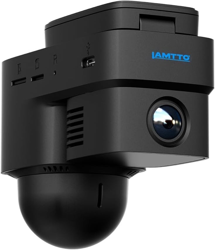 LAMTTO 4G LTE Dual Dash Cam 1080P Front & Inside Remote Live Stream 24/7 Parking