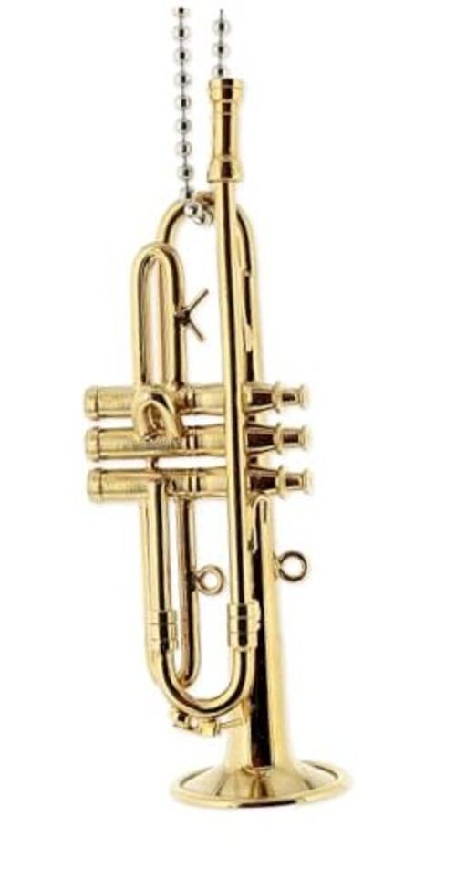 Gold 3.5″ Trumpet Piano Car Charm – Rearview Mirror Accessory