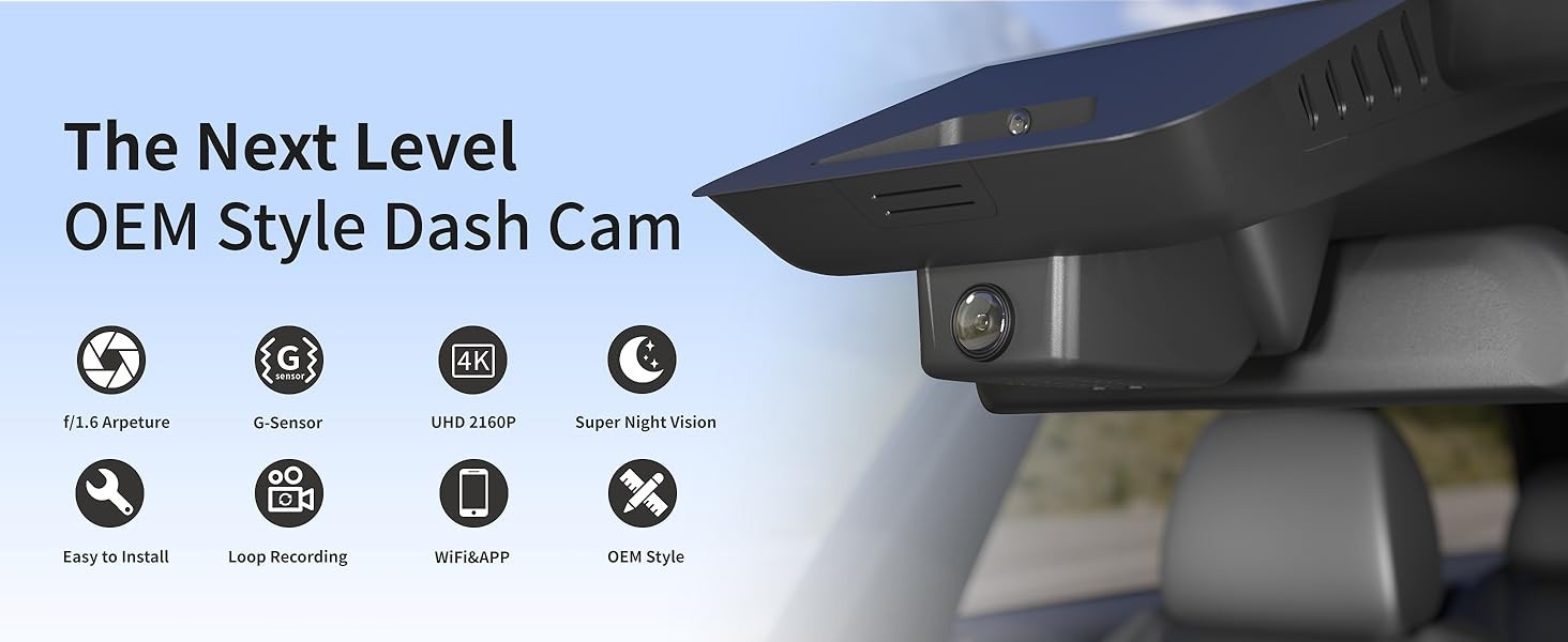 Model B Front 4K Dash Cam for Volvo V90 XC60 S90 2022-25 B5 B6 T8 OEM-Style 3174