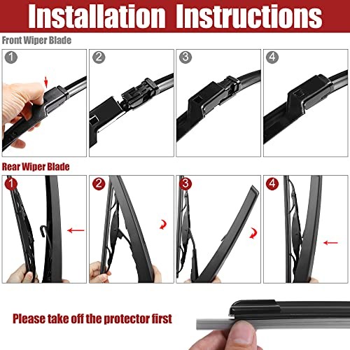Buick Encore 13-23 Windshield Wiper Blade Set 26″ 15″ 10″ Front Rear Blade