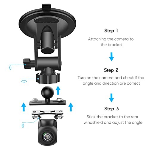 Rear Camera Holder, Dash Cam Mount for Rear Windshield, Car Recorder Backup