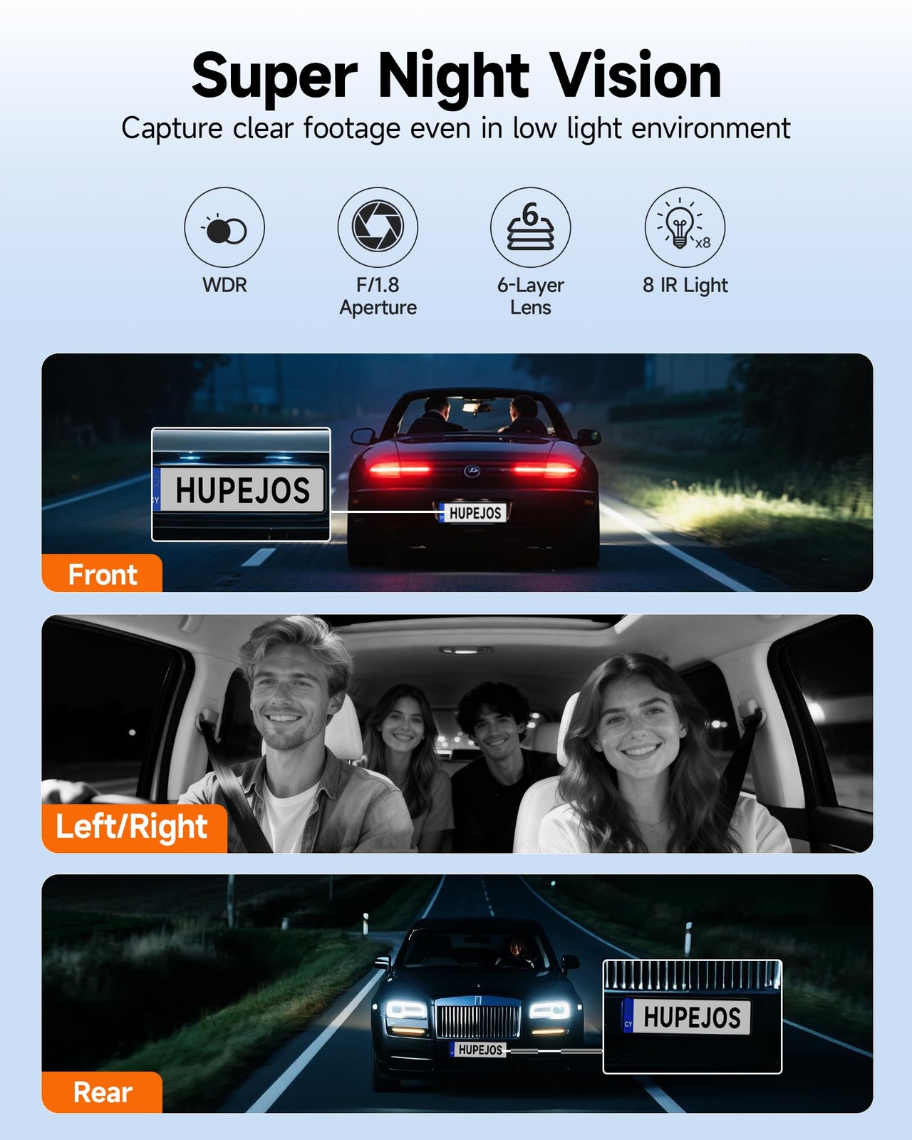 360° Dash Cam Front and Rear Inside, 4 Channel Dash Camera for Cars FHD 1080P…