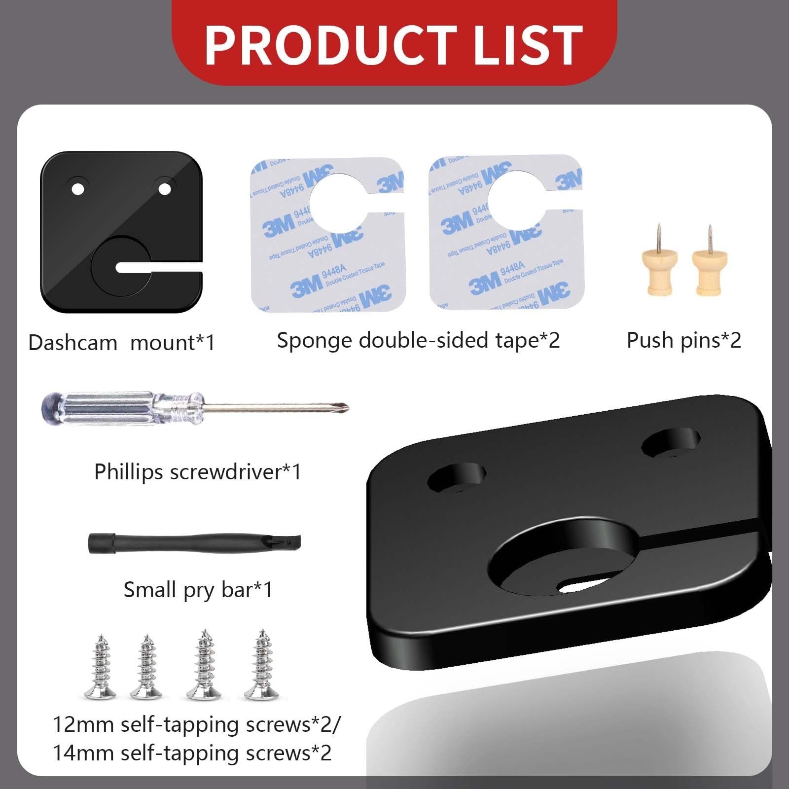 Rear Dashcam Mount for Toyota 4Runner 2010-2023 – Flat Surface Camera Clip Acces