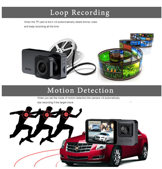 Dual Lens WiFi Dash Cam Car DVR Camera Recorder Video Mini Registrator Camcorder