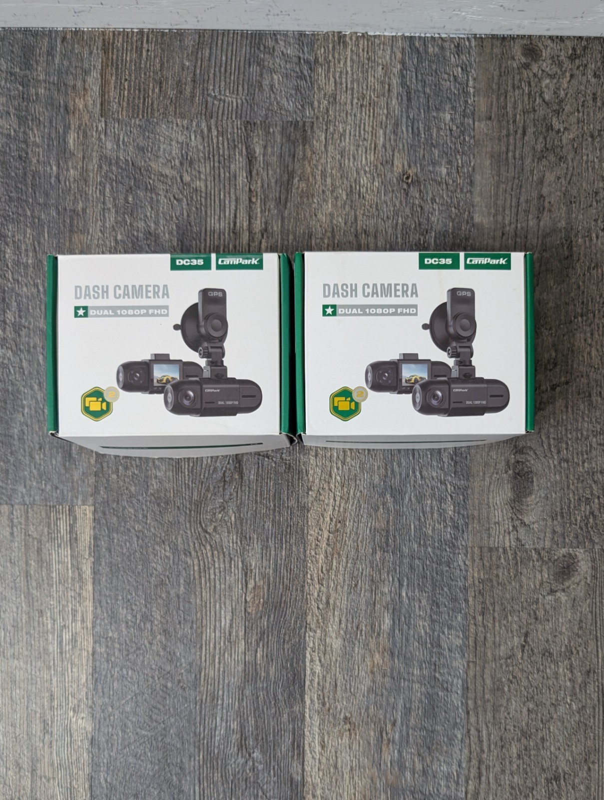 CamPark Dual 1080P FHD Dash Cameras DC35 Lot Of 2 Boxes