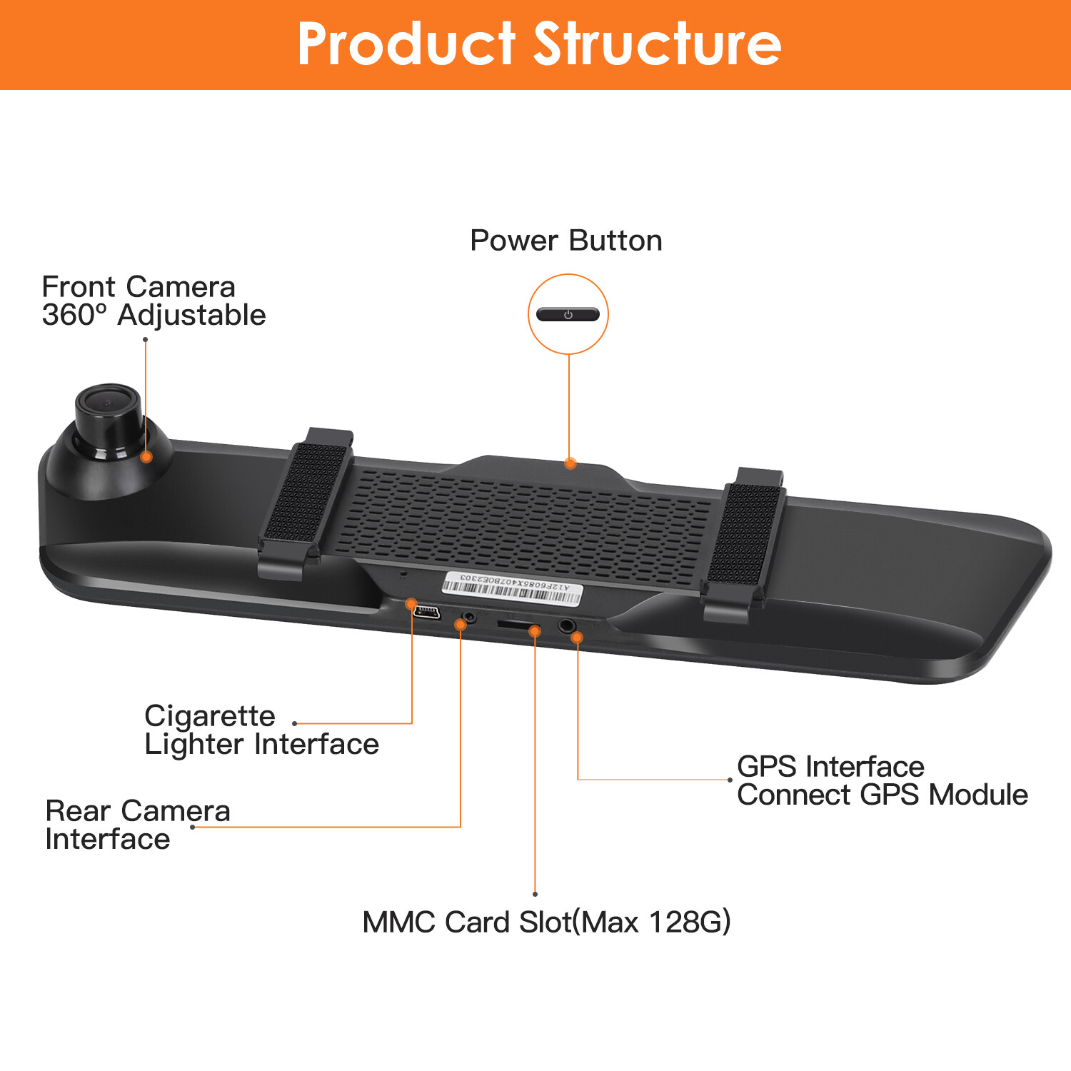 Touch Screen Dash Cam 4K 1080P Car DVR Recorder GPS G-sensor Front Rear Camera