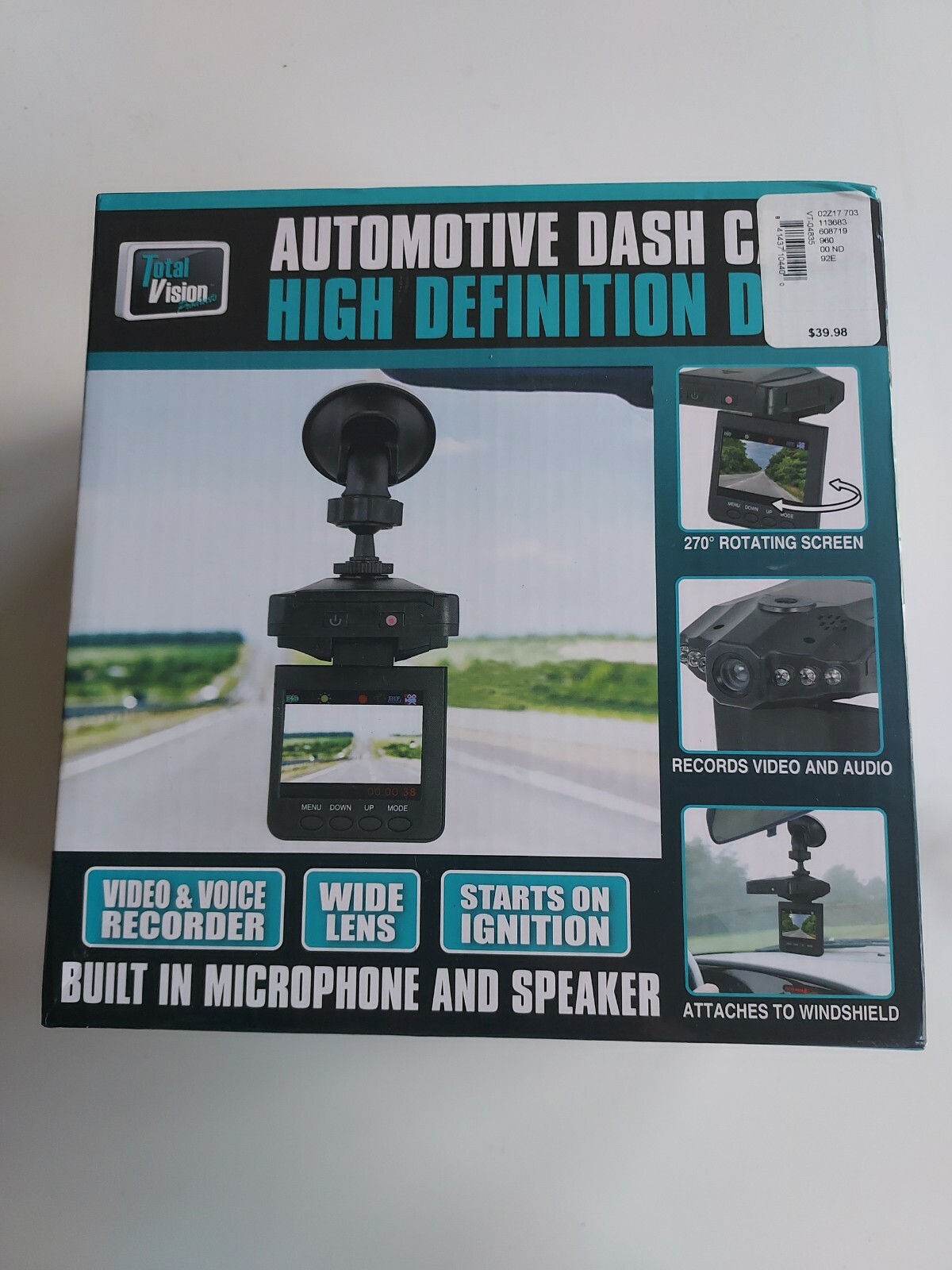 Total Vision Automotive Dash Cam. High Definition DVR