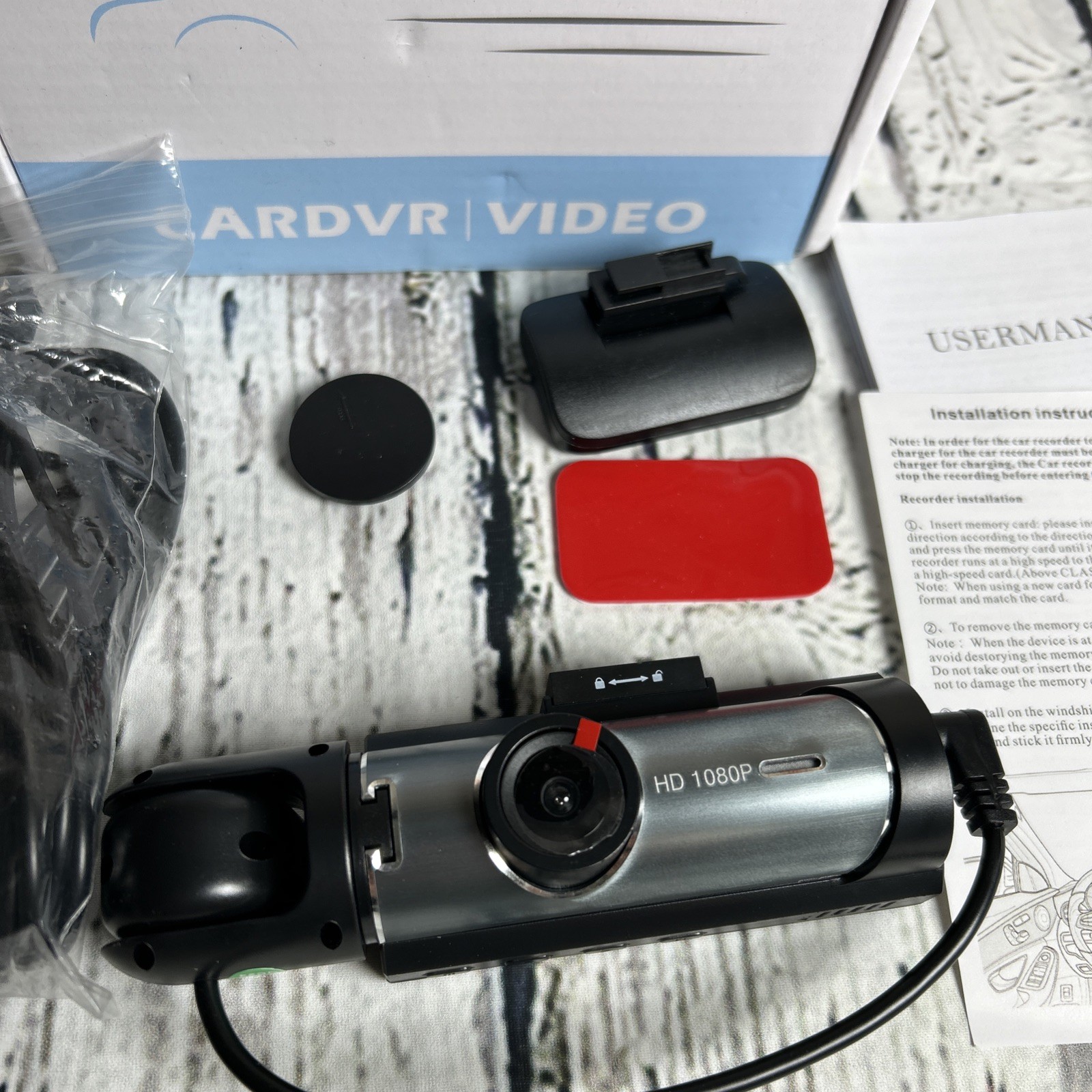 Car DVR Wide-Angle 2-Record High-Definition Night Vision 1080P Driving Recorder