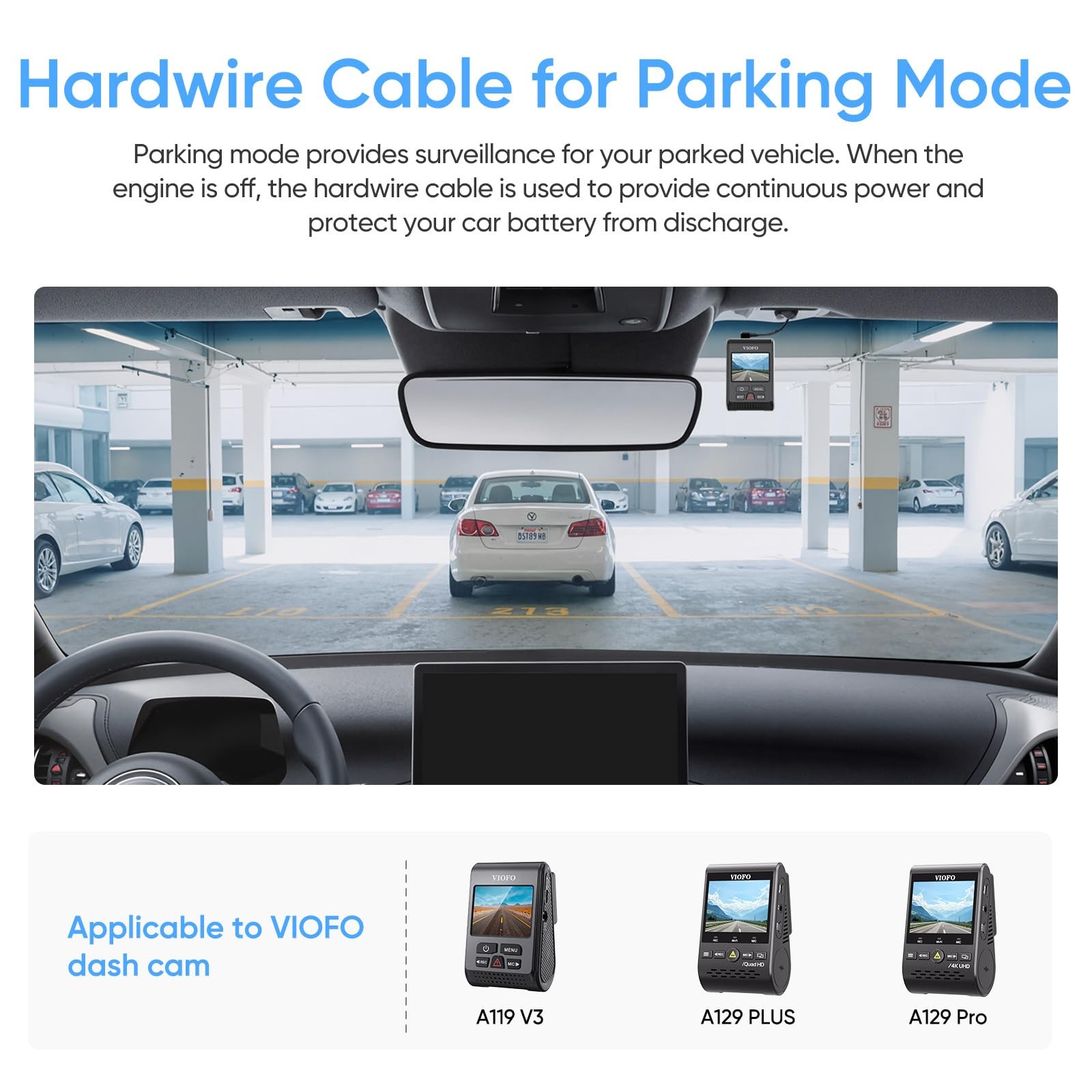 HK3 ACC Hardwire Cable for Viofo A129 Plus PRO IR A119 V3 Parking Mode Kit