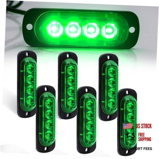 Oval Marker Lights,12V 24V 3” Side Clearance Light Aluminum Housing Green