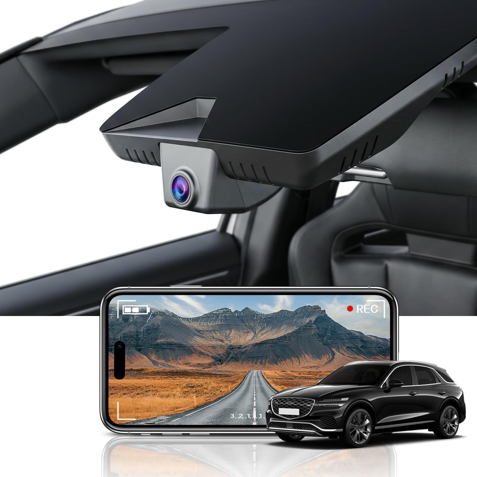 GV70 Dash Cam 4K Genesis 2022-2026 WiFi OEM Style 64GB