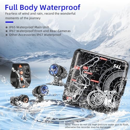 Motorcycle Dash Camera ，150° Wide Angle Motorcycle Front and Rear Cameras S6T