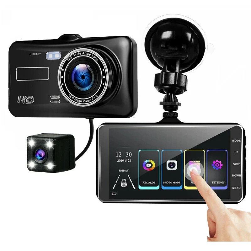AUSHA Full HD Touch Screen Car Dual Front & Rear Touch Screen 1080P Car DualDash